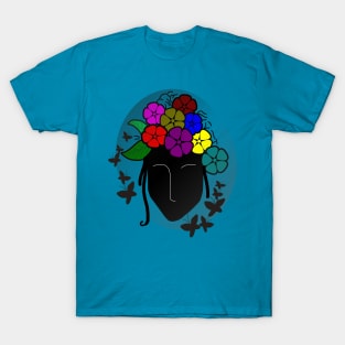 Black lady with floral hair T-Shirt